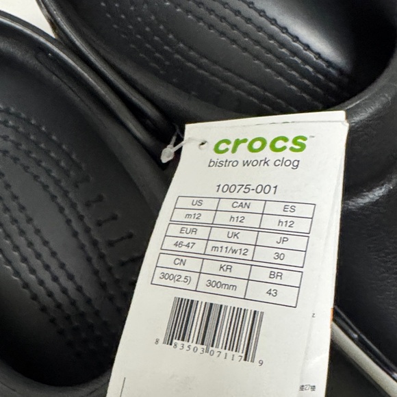 CROCS Bistro Work Clog Size 12 Men New with Tags  Black Clogs main image 14